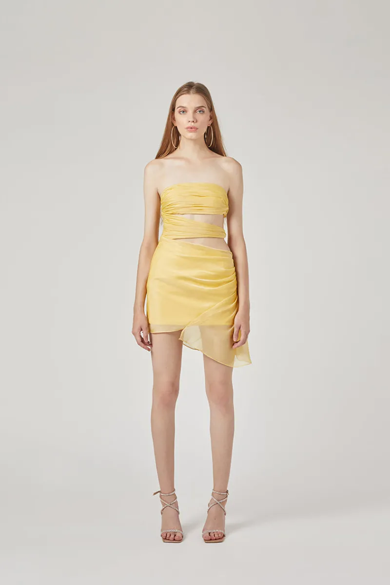 CULT MIA 3 CARATS SIDE CHIFFON MINI DRESS IN