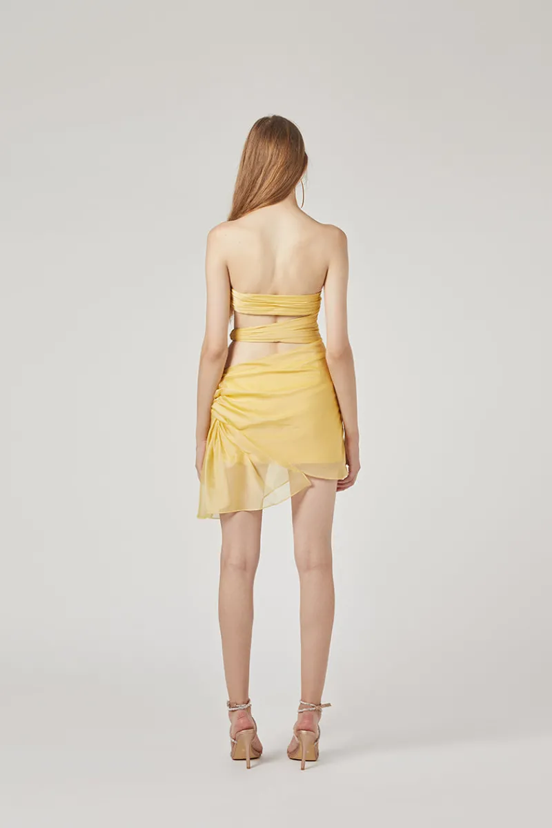 CULT MIA 3 CARATS SIDE CHIFFON MINI DRESS IN