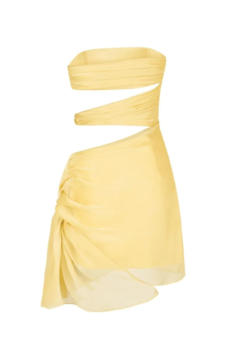 CULT MIA 3 CARATS SIDE CHIFFON MINI DRESS IN