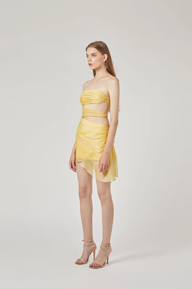 CULT MIA 3 CARATS SIDE CHIFFON MINI DRESS IN