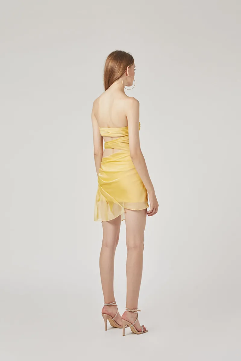 CULT MIA 3 CARATS SIDE CHIFFON MINI DRESS IN