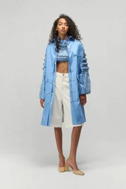 CULT MIA ANA SHIBORI PANEL SLEEVE PLEATED COAT