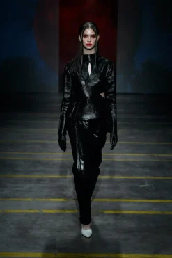 CULT MIA ASYMMETRIC CUTOUT VEGAN LEATHER BLAZER