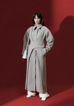 CULT MIA ASYMMETRIC WOOL-BLEND COAT