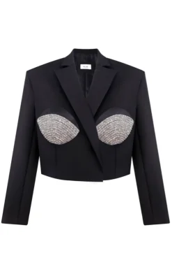 CULT MIA CROPPED TAILORED BLAZER