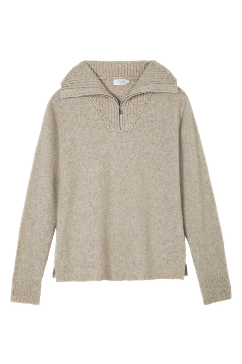 CULT MIA HEATHER SILK CASHMERE PULLOVER IN DUSK