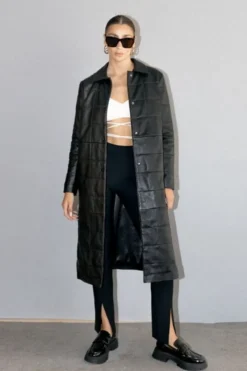 CULT MIA MAPLE LONG LEATHER COAT