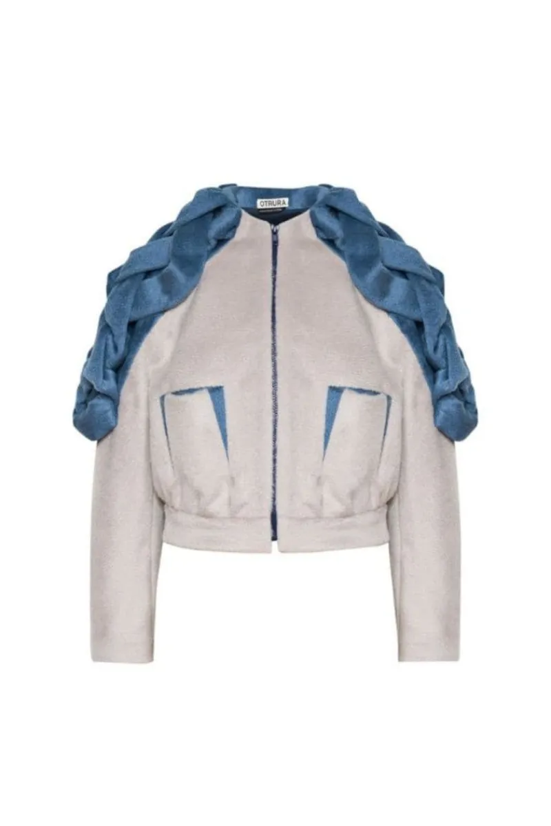 CULT MIA ORITZ BRAIDED BOMBER JACKET