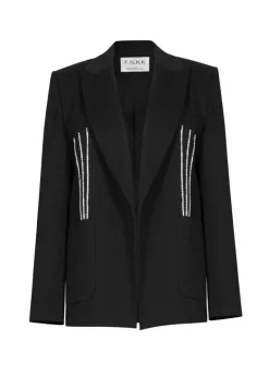 CULT MIA OVERSIZED RHINESTONE EMBELLISHED BLAZER