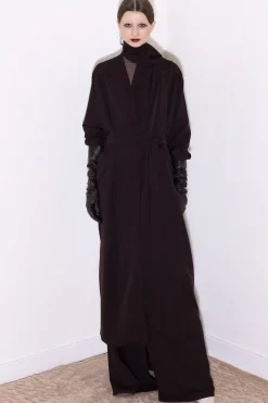 CULT MIA OVERSIZED SCARF COLLAR BROWN COAT